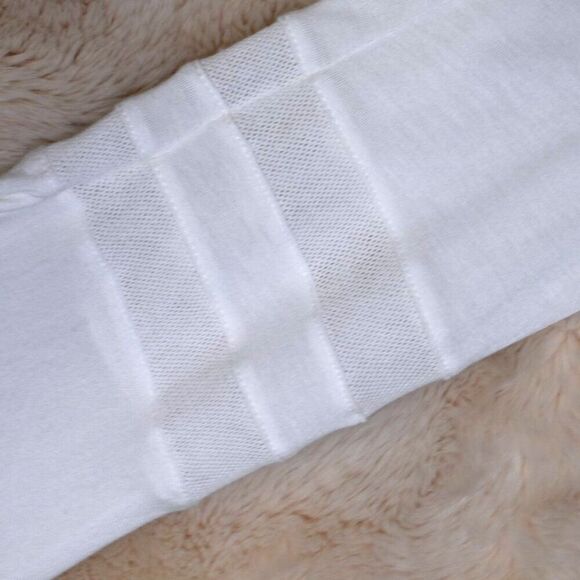 Vince White Long Sleeve Blouse Size Small Scoop Neck Mesh Detail Lightweight Top - Picture 3 of 12